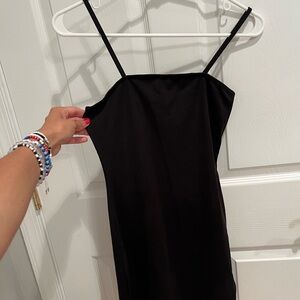 SHEIN Black Spaghetti Strap Slip Mini Dress